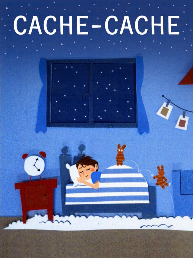 illustrations jeunesse Cache Cache un enfant dort dans sa chambre