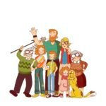 illustration 2 d'une famille pour la jeu des sept différences