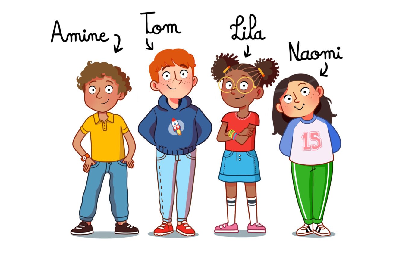 Illustration de nouveaux personnages pour un projet de livre scolaire HATIER | Valentine CHOQUET illustrations | illustratrice freelance Paris